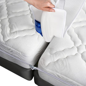 FeelAtHome Twin XL to King bed bridge in use for seamless sleep surface