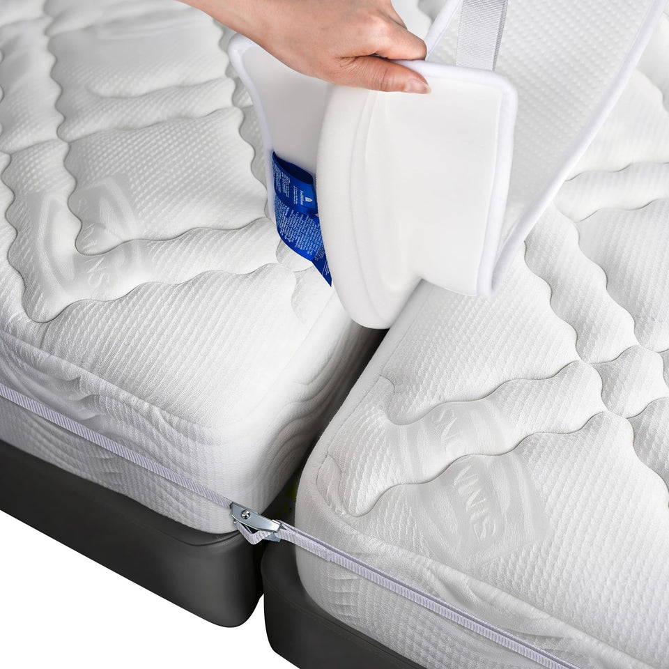 FeelAtHome Twin XL to King bed bridge in use for seamless sleep surface