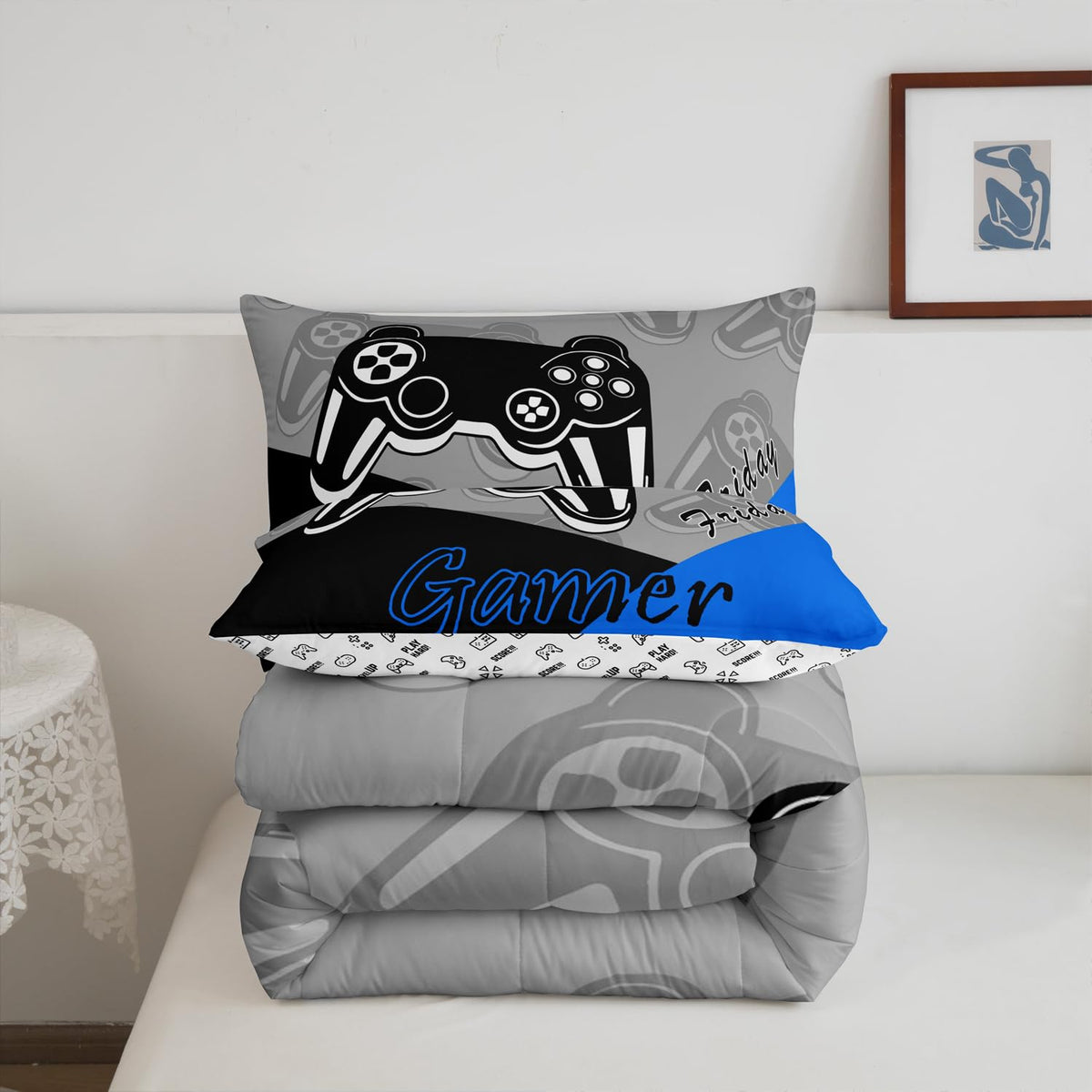 Feelyou gaming duvet microfiber closeup emphasizes breathable fabric.