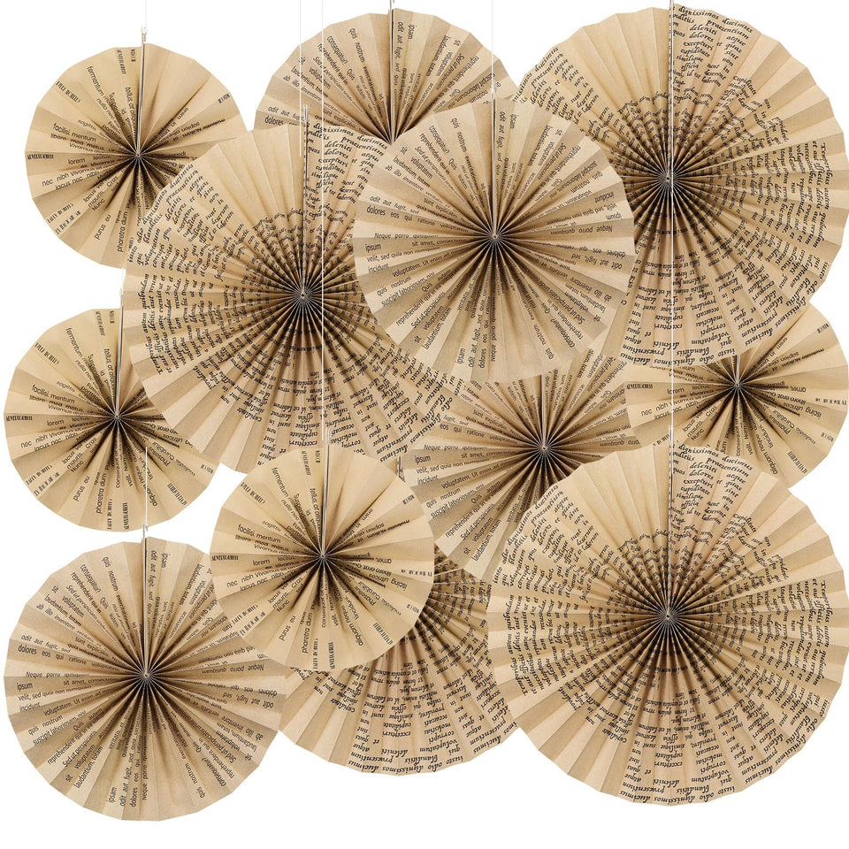 Feifeiya vintage book fans 8-inch for cozy classroom decor and retro charm