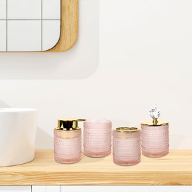 FEILANDUO pink glass tumbler stores makeup tools or pens neatly