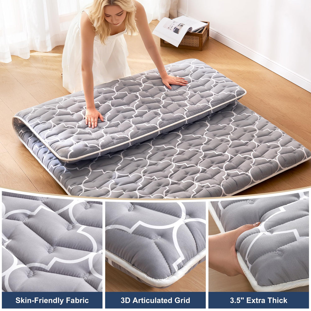 Feisaibaoly microfiber fabric with lattice stitching creates a smooth, even sleeping surface.
