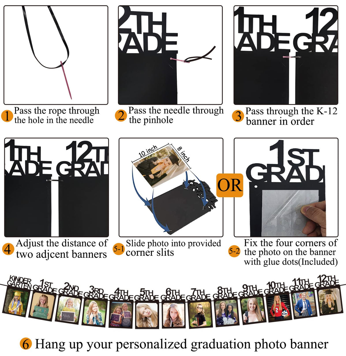 Feiyisuosi photo banner slots 8x10 for secure photo inserts.