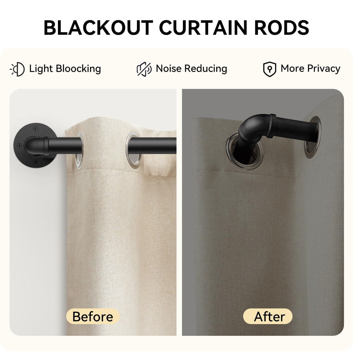 FELIDESIGN 1 inch rod supports up to 40 pounds of curtains