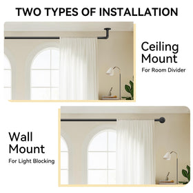 FELIDESIGN room-divider curtain rod offers wrap-around coverage