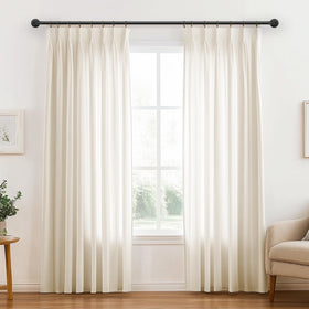FELIDESIGN wrap-around curtain rod with ceiling mount adds industrial character