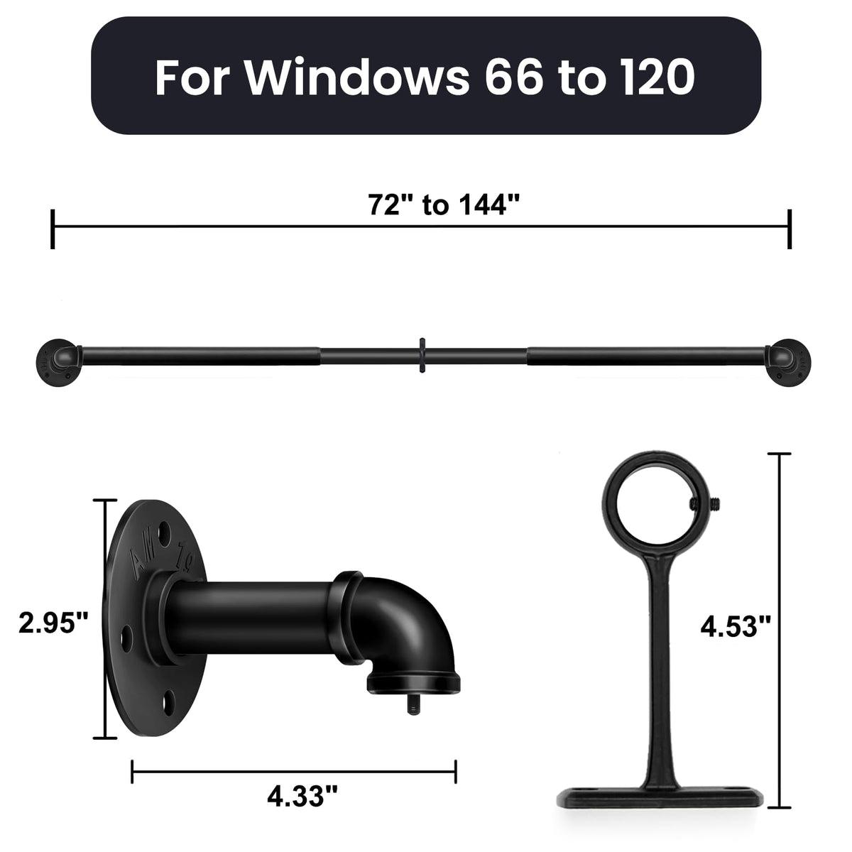 FELIDESIGN wrap-around curtain rod with wall mount for versatile installation