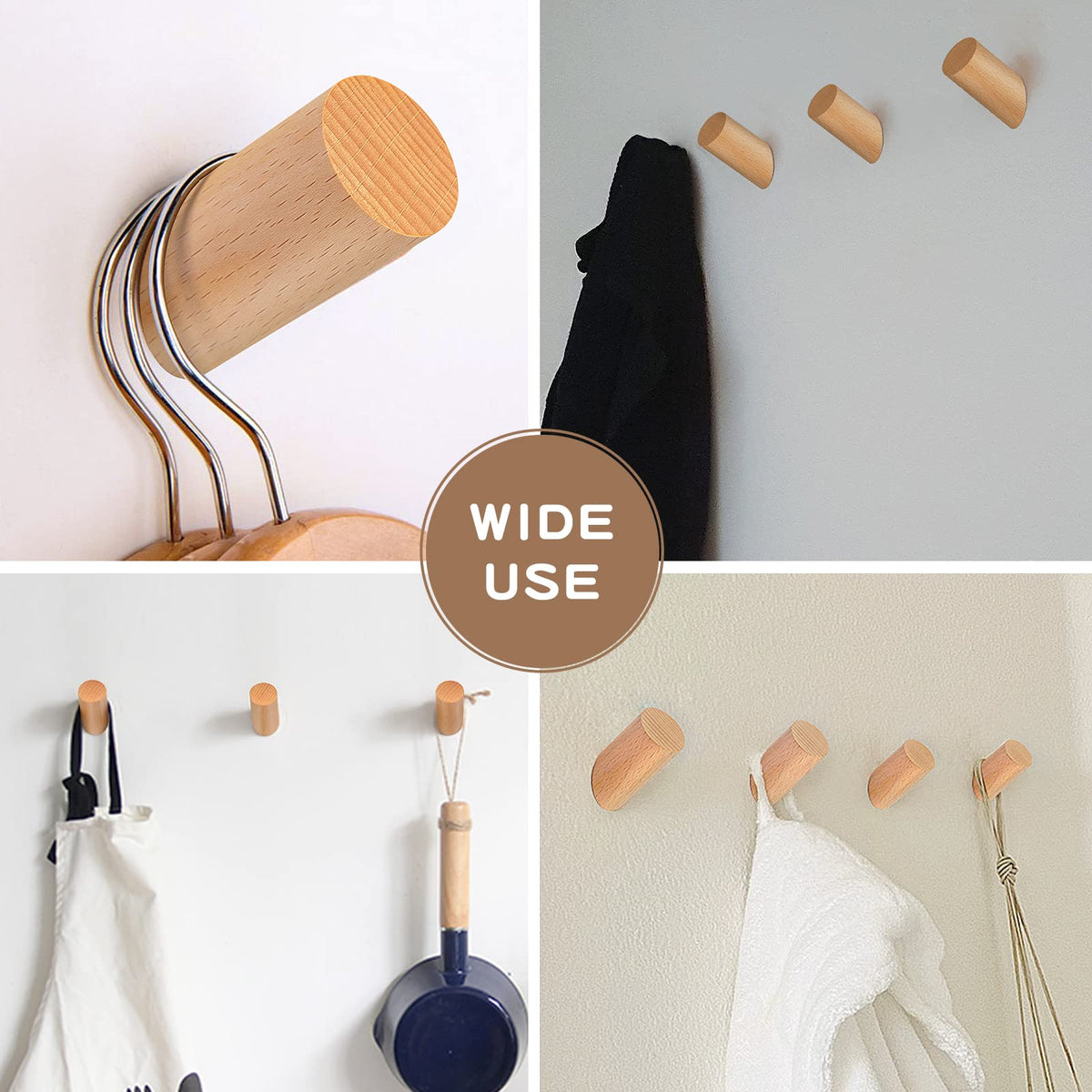 Felidio beech wood wall hooks used as hat hanger, neat and accessible.