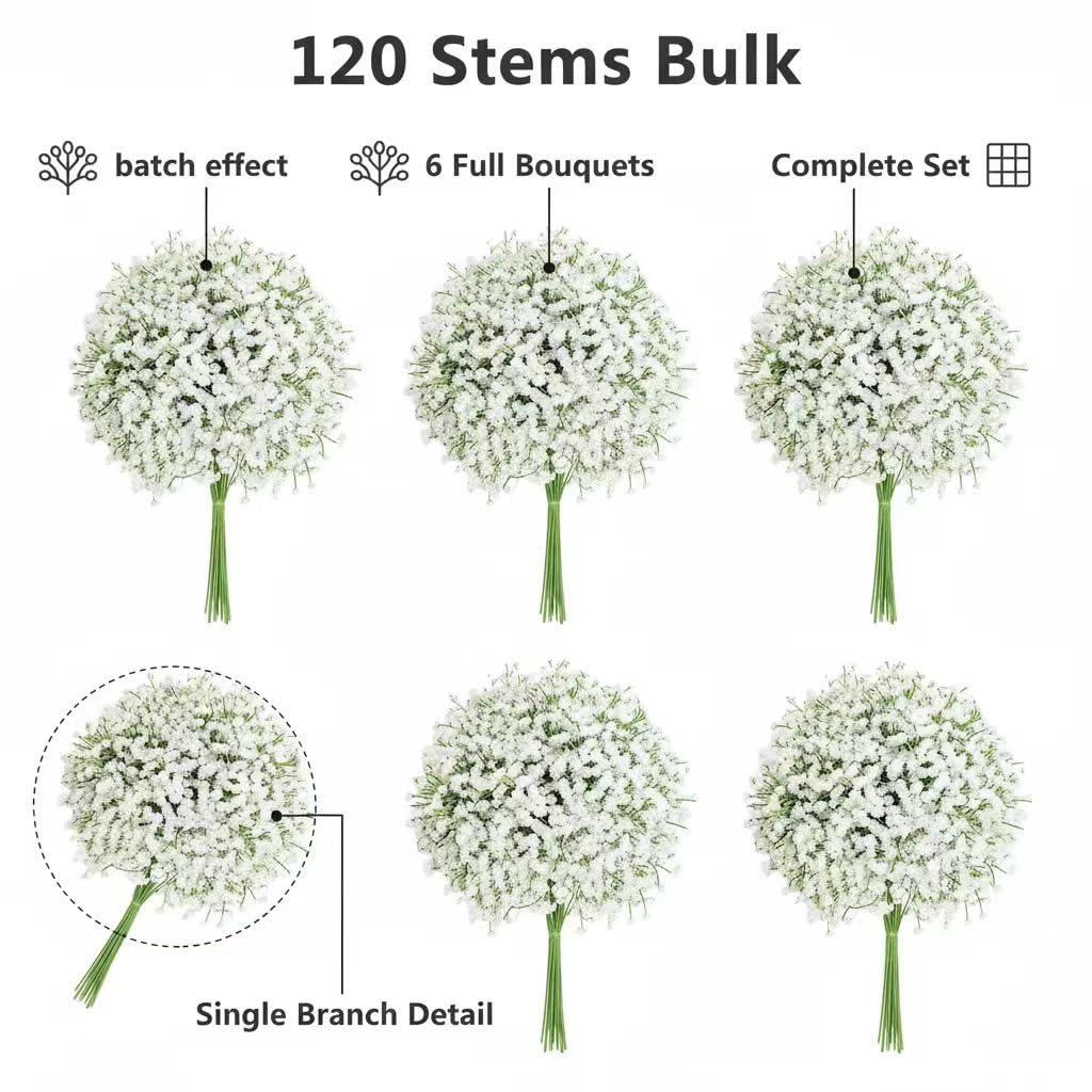 FelineFold White Baby's Breath ideal for wedding aisles and tables.