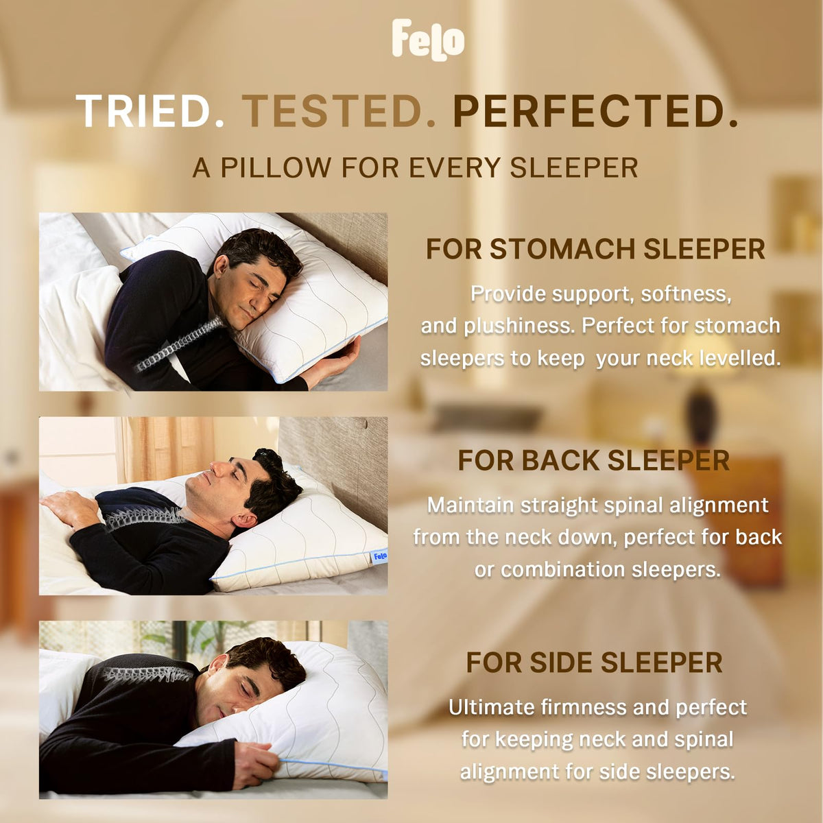 Felo care-washable label closeup signaling easy upkeep and care.