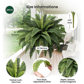 Fely bely 35-inch bouquet provides wide greenery for large walls or corners.