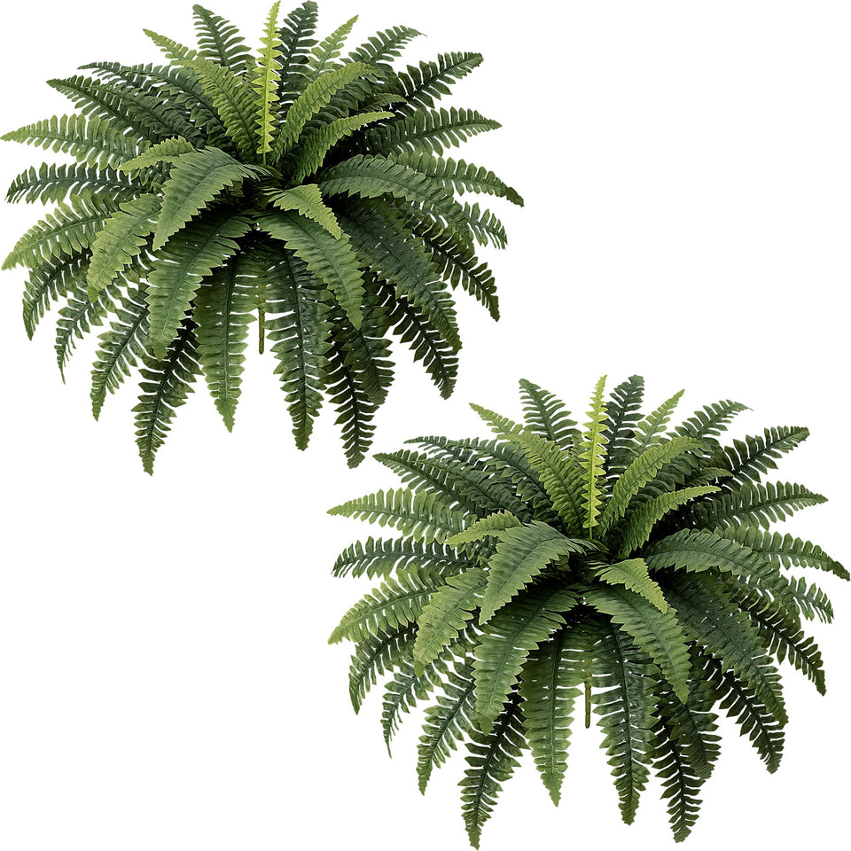 Fely bely fake ferns, 23-inch Boston fern bundle, lifelike backdrop for living spaces.