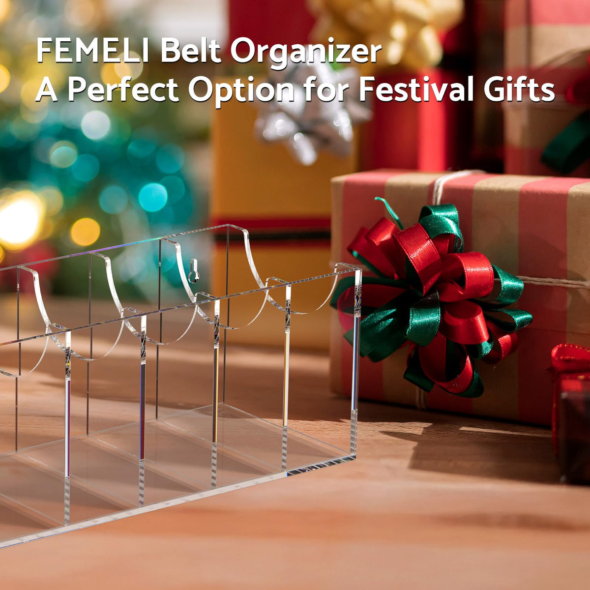 FEMELI gift-ready belt holder for organized storage and gifting