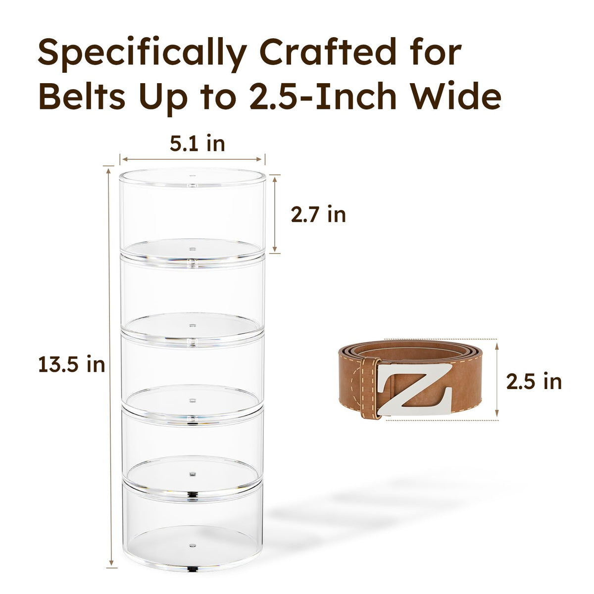 FEMELI magnetic compartments keep belts organized and stackable for flexible setup.