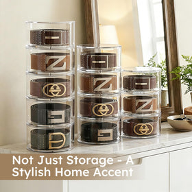 FEMELI multi-functional organizer stores belts, watches, jewelry, and ties.
