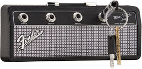 Fender Jack Rack Small features a brushed metal logo for durable, collectible display.