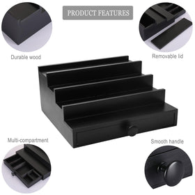 Fengligoo large capacity storage holds multiple bottles, jewelry, and watches.
