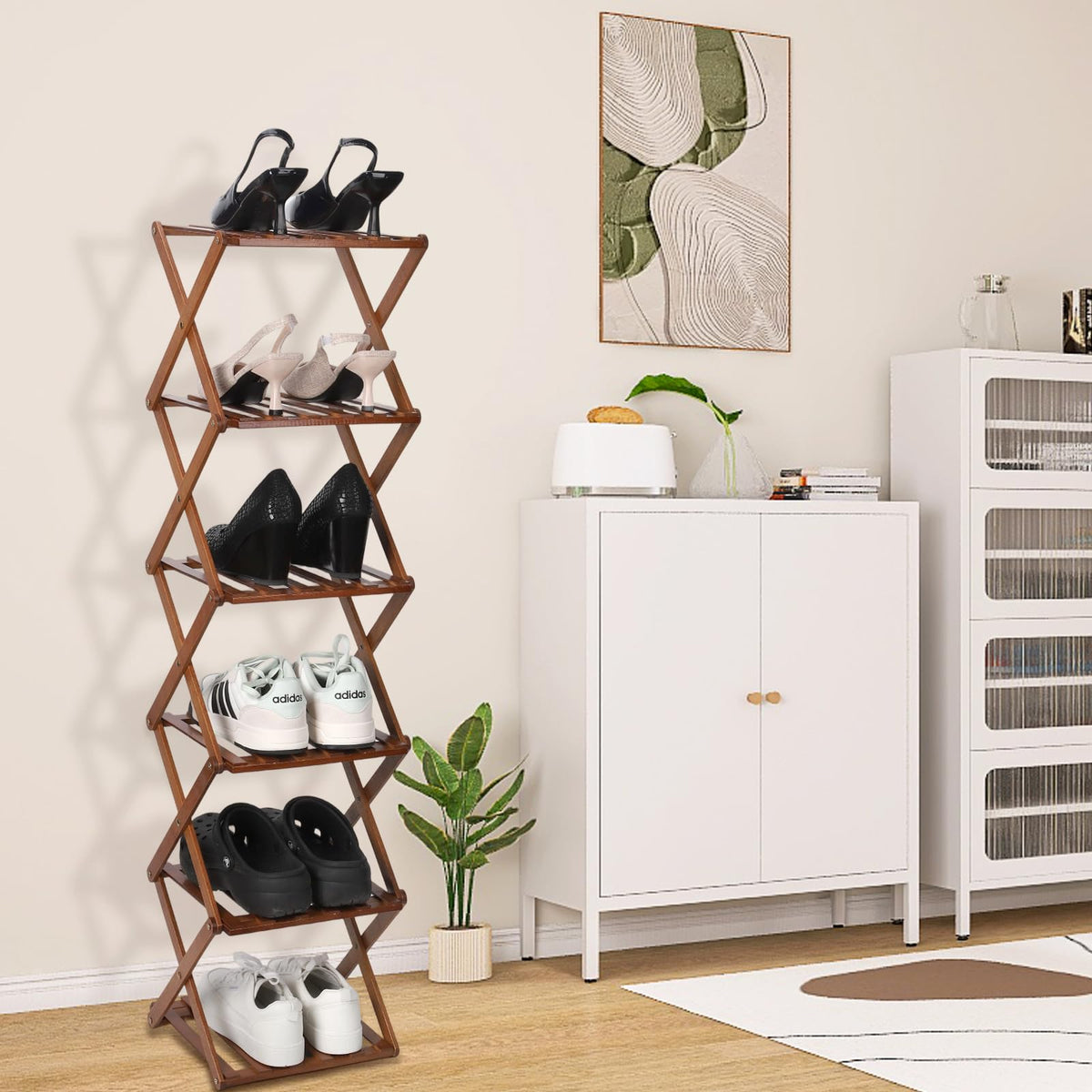 Fengzhizhu multiuse display shelf for plants, photos, or bags