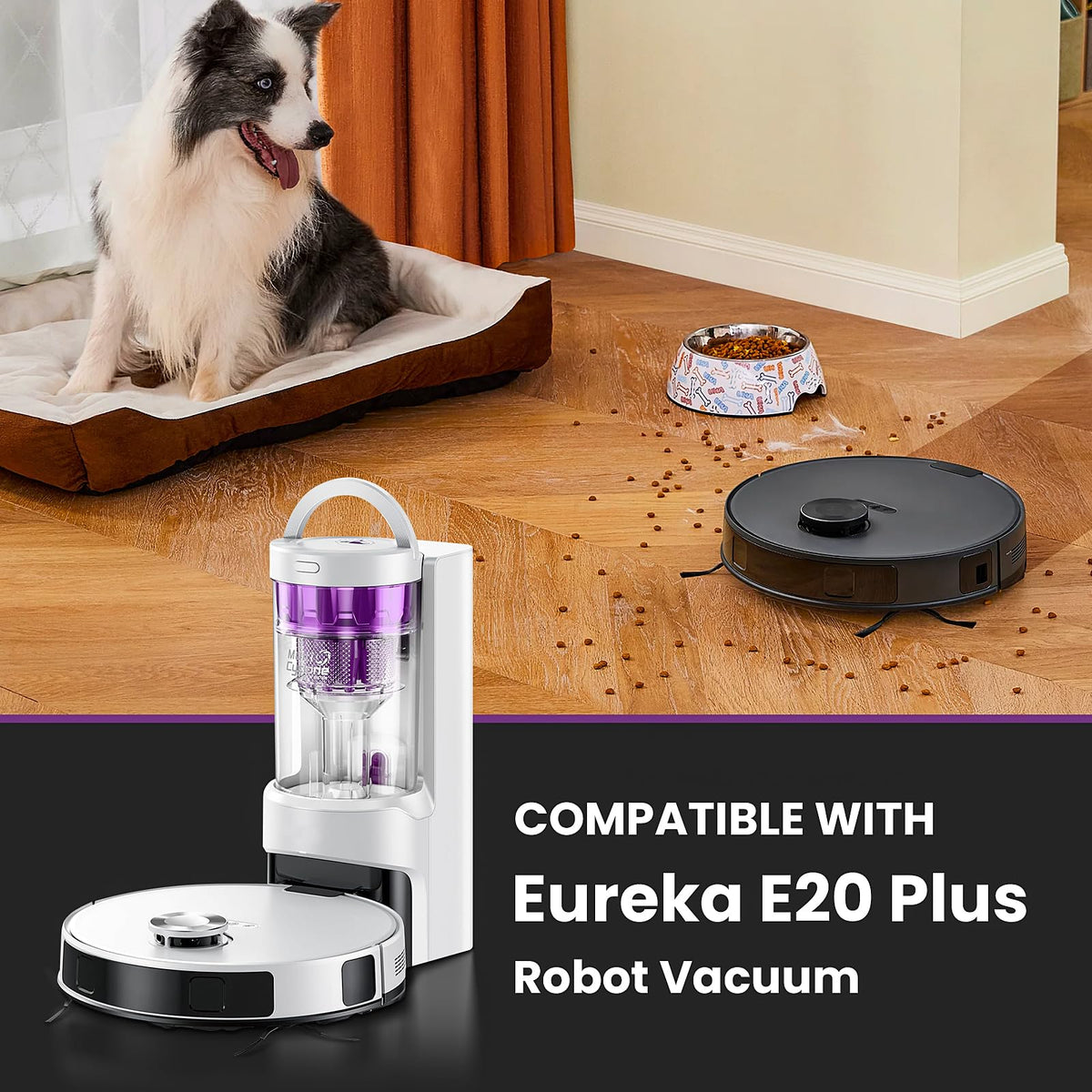 Fenkabs Eureka E20 Plus edge-sweeping brush reaching corners for a cleaner edge