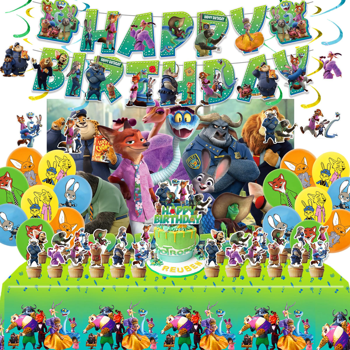 FENNIDICE Jungle Birthday Backdrop for vibrant photo moments