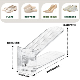 FENRUNXU clear shoe slot organizer displays sneakers neatly in your closet.