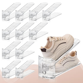 FENRUNXU double-tier-shoe-rack-clear keeps footwear visible and accessible.