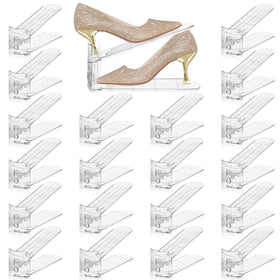 FENRUNXU shoe slots organizer closeup highlighting durable PET construction and secure grip.