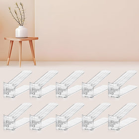 Fenrunxu transparent shoe stacker front view showing space-saving closet organization