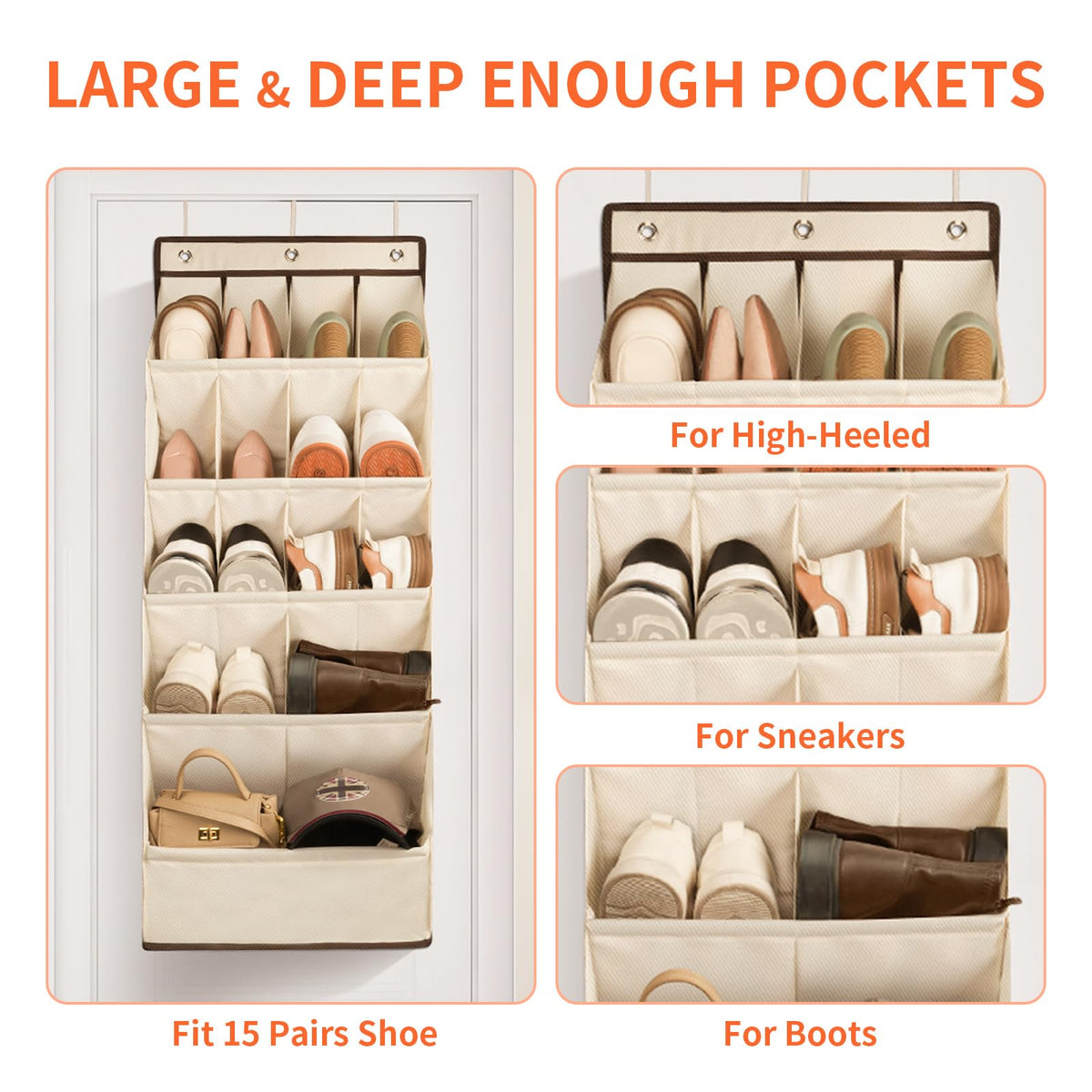 FENTEC easy installation with hooks over the door, quick closet organization.