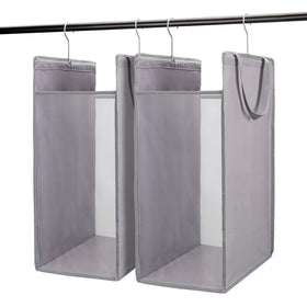 FENTEC hanging laundry hamper collapsed for compact storage in small spaces