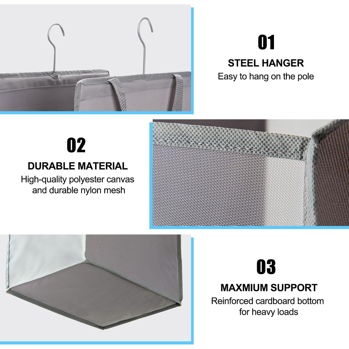 FENTEC hanging laundry hamper in a dorm room setup keeps clothes organized