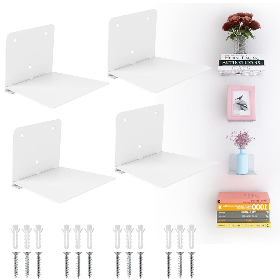 FENTEC invisible floating bookshelf on wall—space-saving display for books