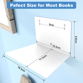 FENTEC invisible floating bookshelf with crisp white finish in a modern room