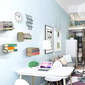 FENTEC invisible floating bookshelf supporting plants and small decor