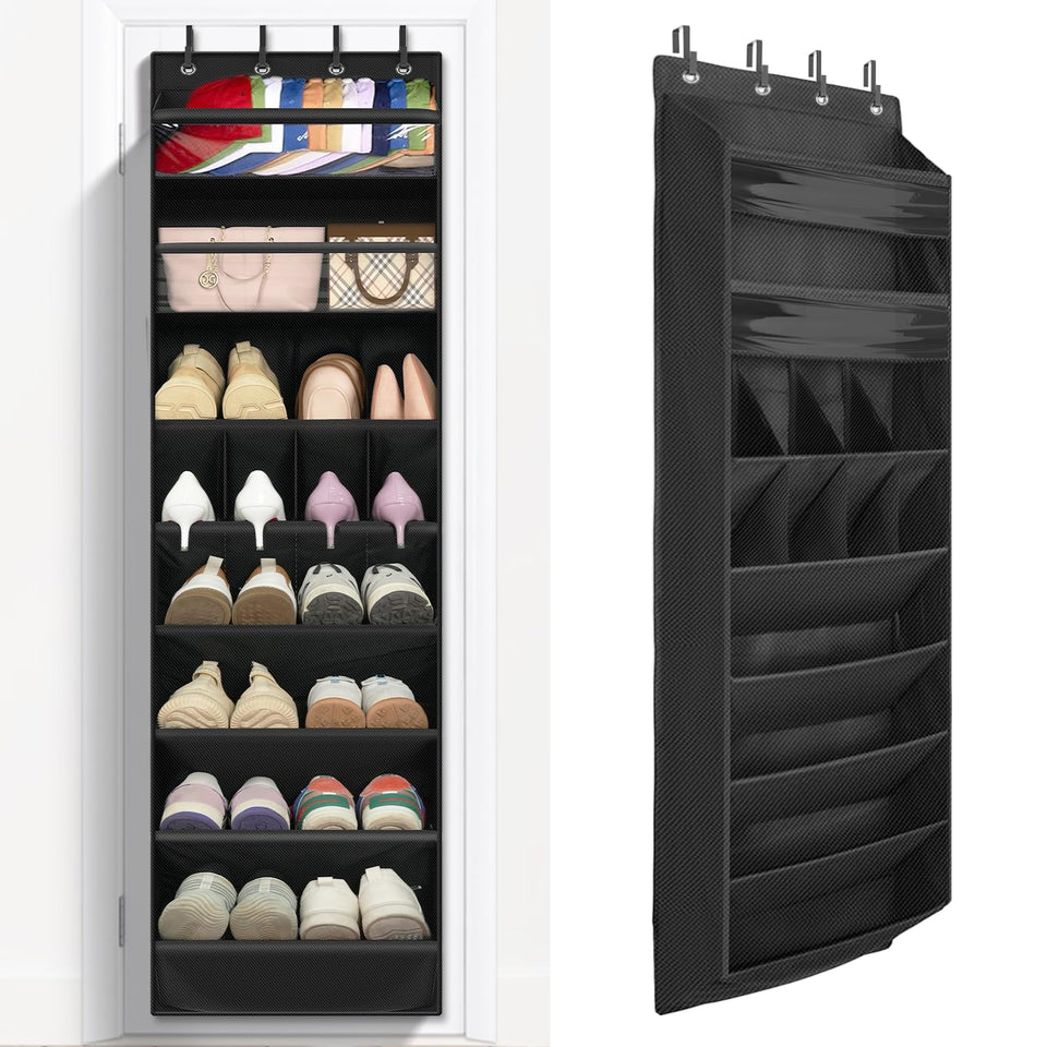 FENTEC over-door shoe organizer with eight shelves keeps entryway neat and accessible