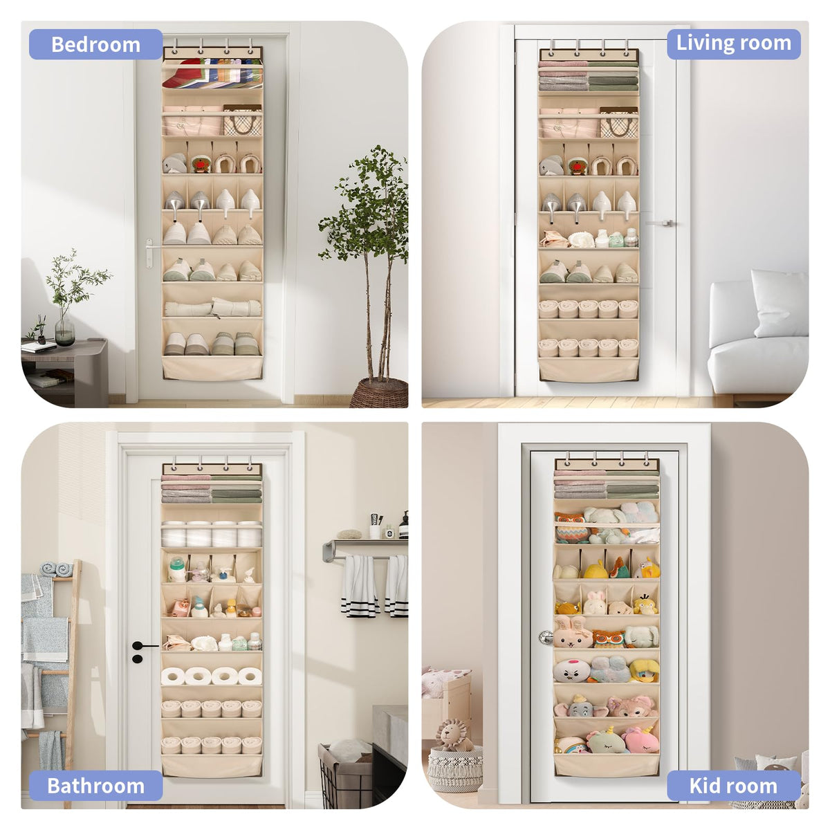 FENTEC versatile door storage for bathroom items and accessories