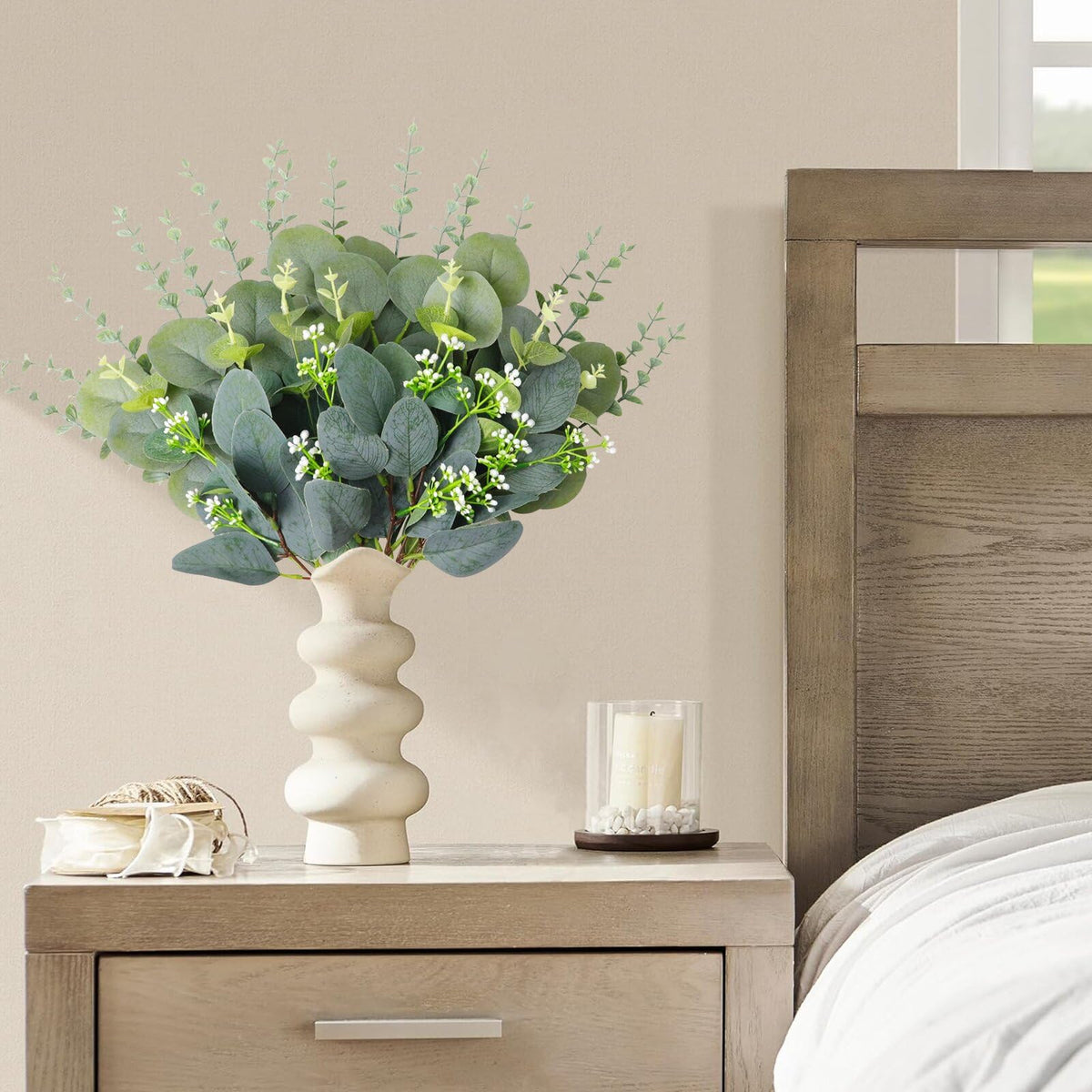FENYUAN eucalyptus stems 13-inch branch for layered floral arrangements.