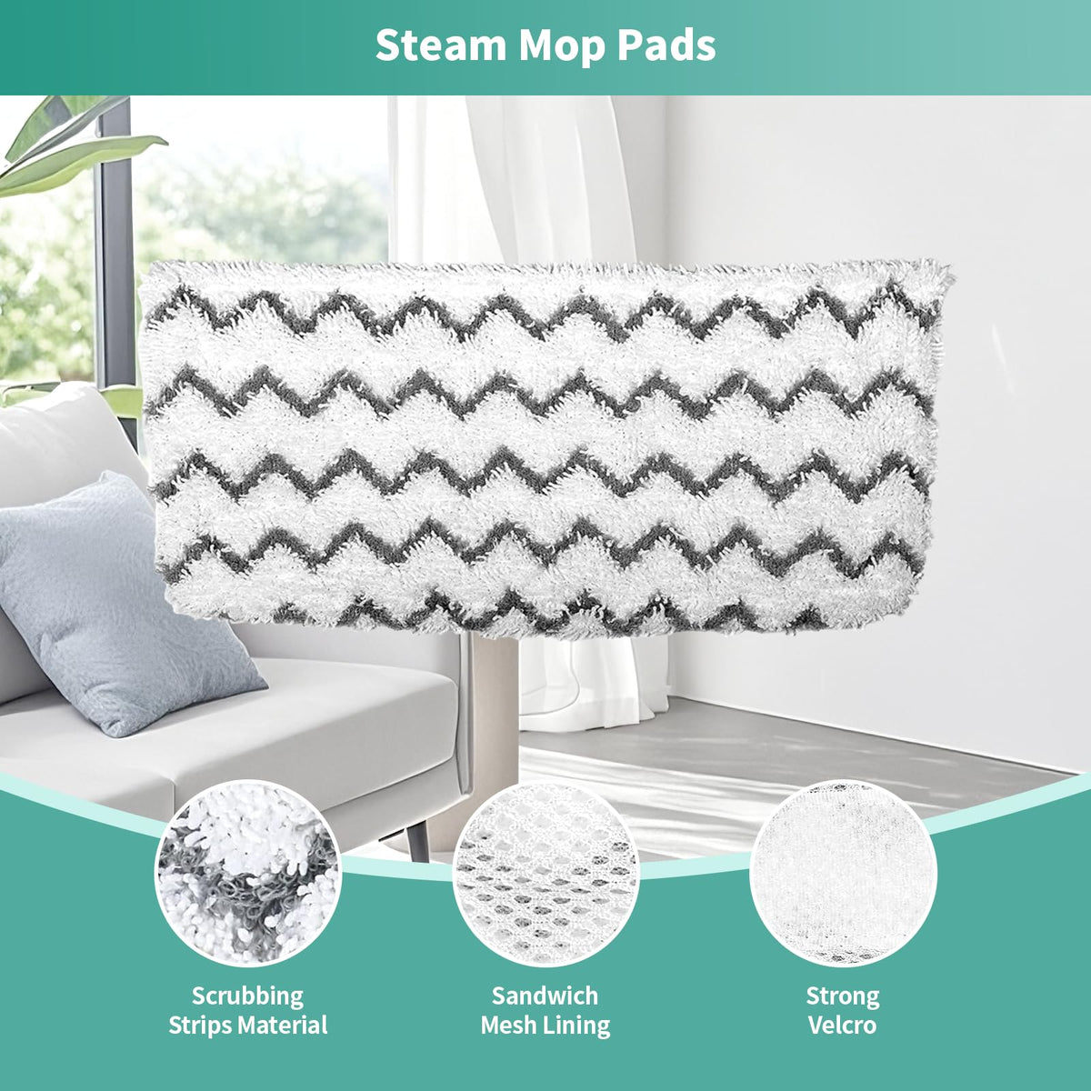 fepoch washable steam mop pads reusable, maintains absorbency after many washes.