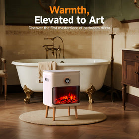 FEPPO Towel Warmer flame display adds spa like ambience to your bathroom.