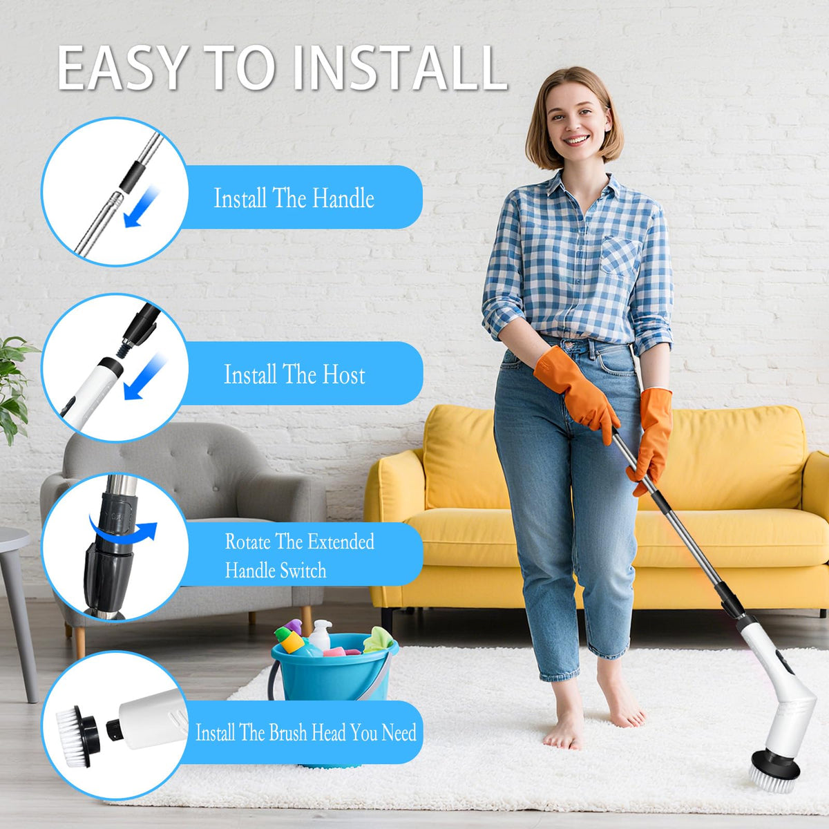Ferbana Spin Scrubber waterproof design handles humid areas.