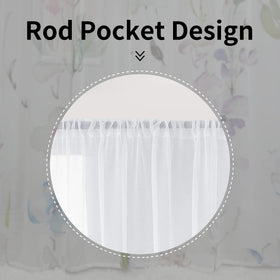 Fereyis sheer chiffon curtains with rod pockets for easy setup.