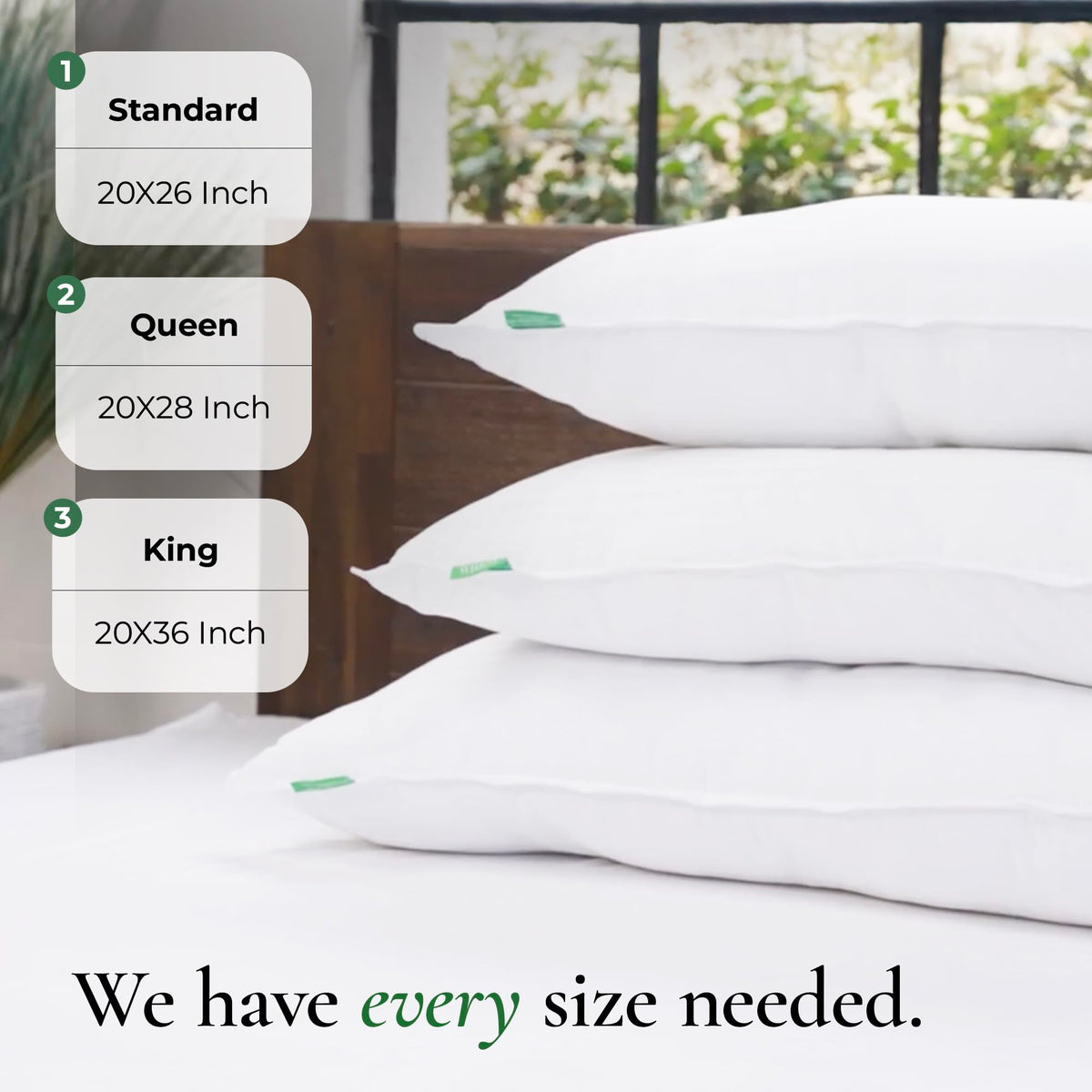 Fern and Willow premium queen pillow durable stitching maintaining loft