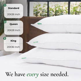 Fern and Willow premium queen pillow durable stitching maintaining loft