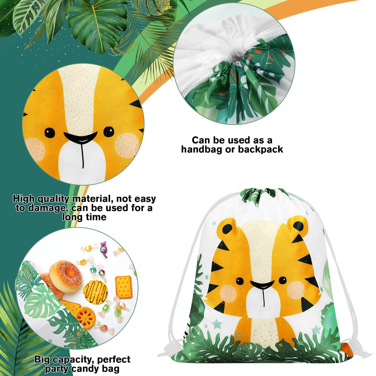 Ferraycle safari drawstring bags lion design perfect for party gifts.