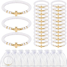 Ferreve cross bracelet white pendant ideal for baptisms and first communions.