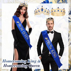Ferreve blue and gold ribbon adds dramatic flair to outfits.