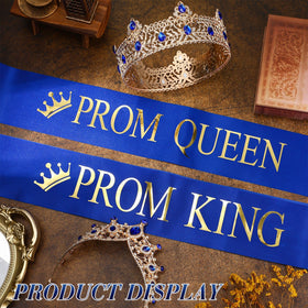 Ferreve queen belt in gold satin completes the set.