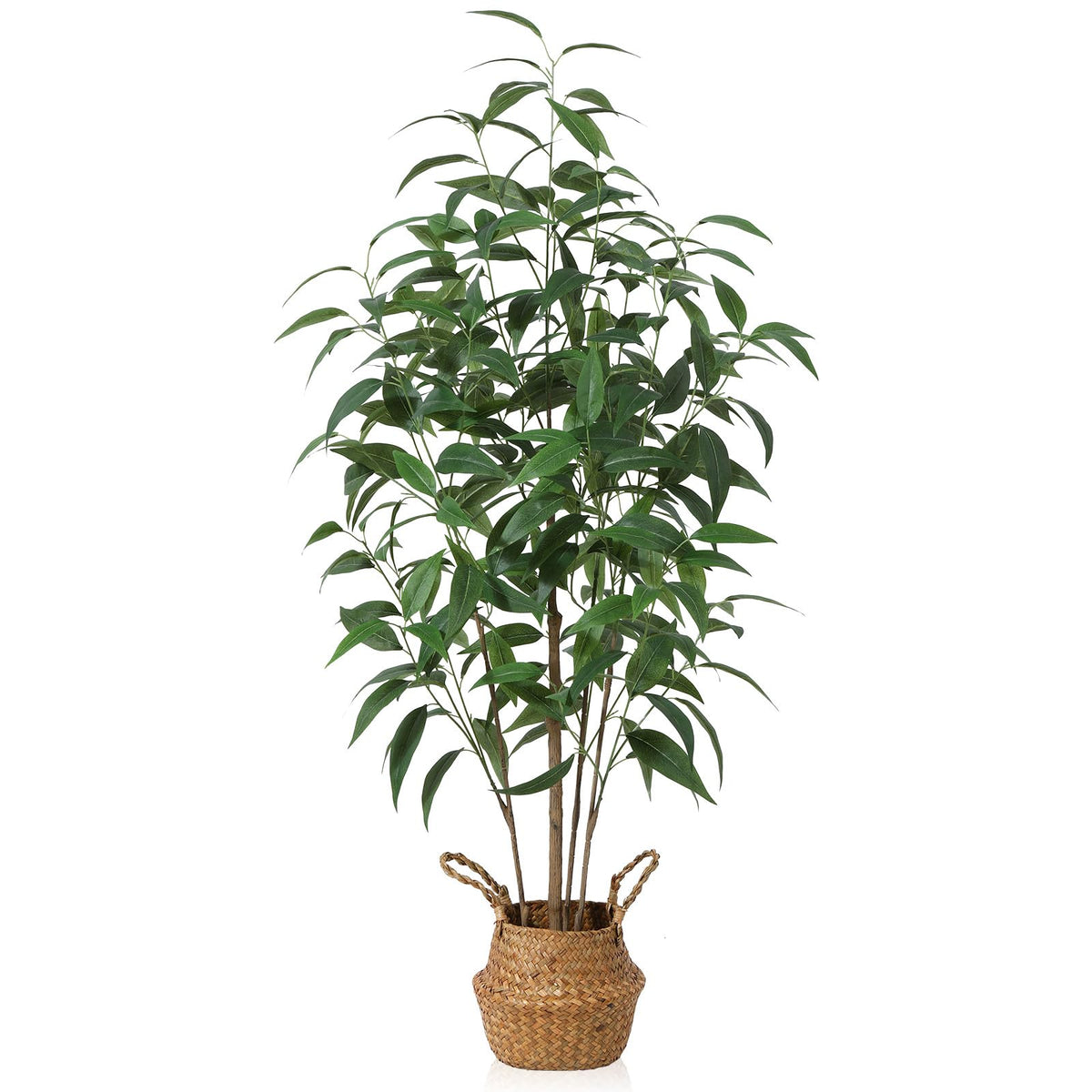 Ferrgoal artificial eucalyptus tree in black pot for balanced entryway decor