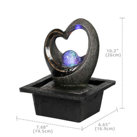 Ferrisland heart fountain with crystal ball adds modern elegance