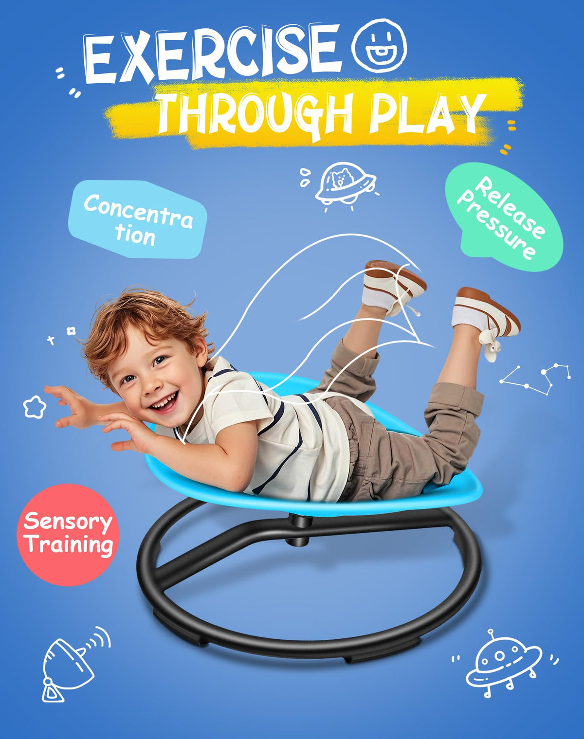 FERUERW Spinning Chair ergonomic design promotes comfortable seating
